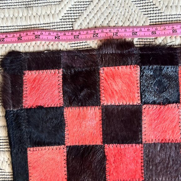 Handmade Cow Hide Checker Rug/ Mat - Picture 2 of 2